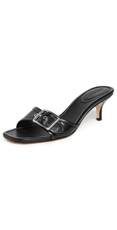 Coach Margot Leather Sandal In Black