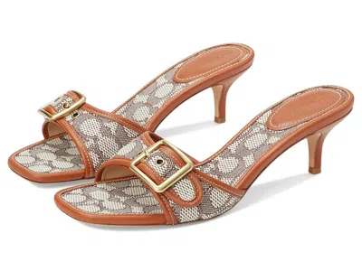 Coach Margot Sandals In Signature Textile Jacquard High In Brown