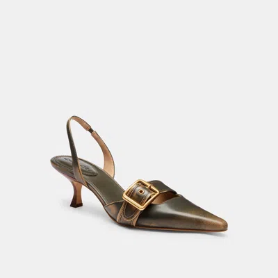 Coach Margot Slingback In Loved Leather In Multi