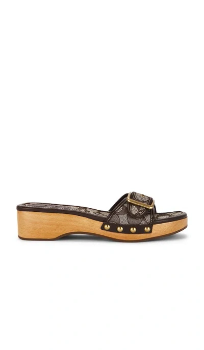 Coach Margot Wooden Sandal In Multi