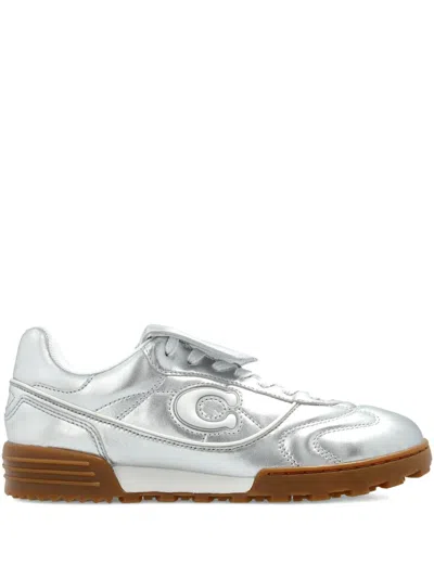 Coach Match Logo-patch Sneakers In Metallic