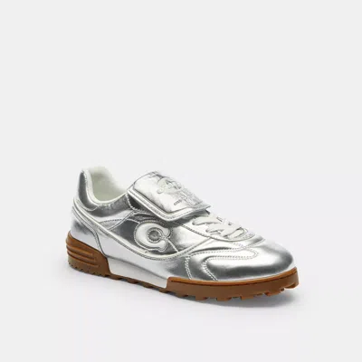 Coach Match Logo-patch Sneakers In Metallic