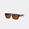Coach Maxi Sculpted C Narrow Square Sunglasses In Brown