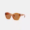 Coach Maxi Sculpted C Oversized Geometric Sunglasses In Amber