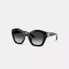 Coach Maxi Sculpted C Oversized Geometric Sunglasses In Black
