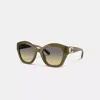Coach Maxi Sculpted C Oversized Geometric Sunglasses In Green