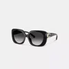 Coach Maxi Sculpted C Oversized Square Sunglasses In Black