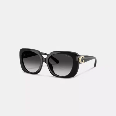 Coach Maxi Sculpted C Oversized Square Sunglasses In Black