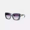 Coach Maxi Sculpted C Oversized Square Sunglasses In Blue