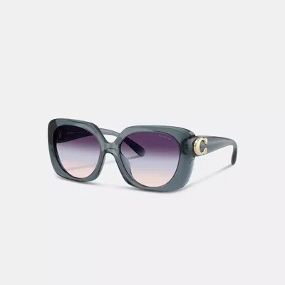 Coach Maxi Sculpted C Oversized Square Sunglasses In Blue