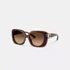 Coach Maxi Sculpted C Oversized Square Sunglasses In Brown