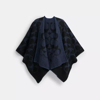 Coach Maxi Signature Cape In Black