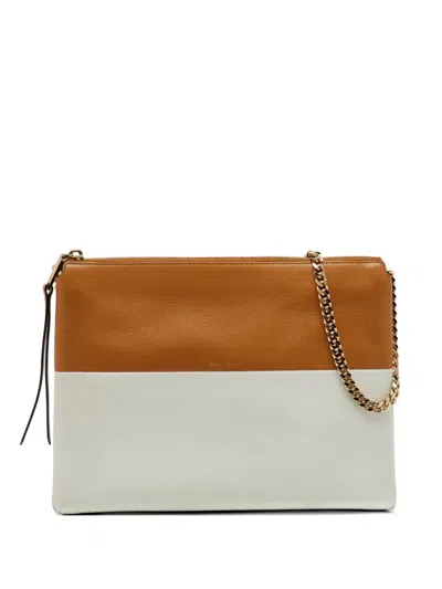 Pre-owned Coach Medium Chain-link Shoulder Bag In Neutral