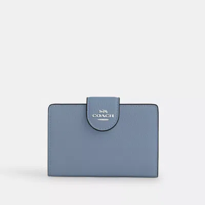 Coach Medium Corner Zip Wallet In Blue