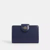Coach Medium Corner Zip Wallet In Blue