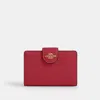Coach Medium Corner Zip Wallet In Red