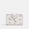 Coach Medium Corner Zip Wallet With Star Print In White