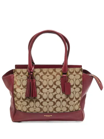 Pre-owned Coach Medium Legacy Tassel Tote Bag In Red