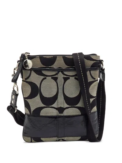 Pre-owned Coach Medium Signature Crossbody Bag In Black