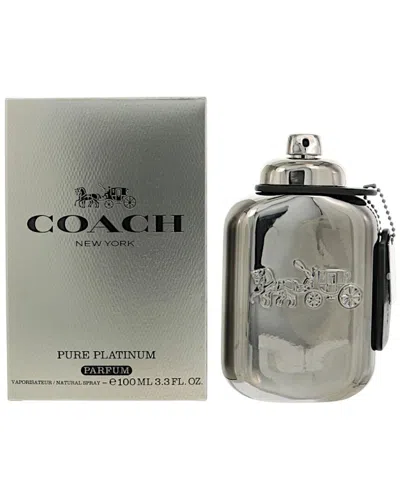 Coach Men's 3.4oz Pure Platinum Parfum In Transparent