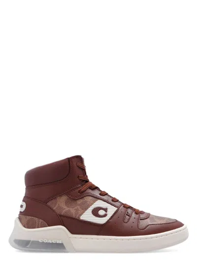 Coach Men's Citysole Signature High-top Sneakers In Brown