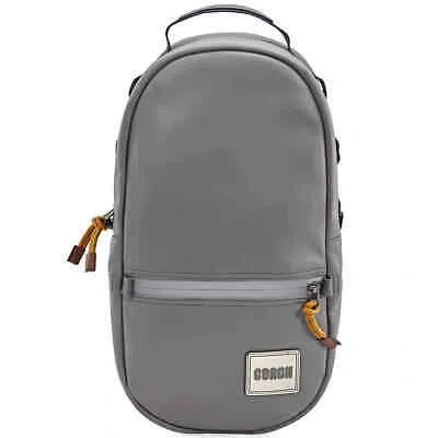 Pre-owned Coach Men's  Patch Pacer Backpack In Black Copper/heather Grey