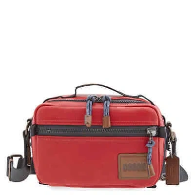 Pre-owned Coach Men's  Patch Pacer Top Handle Crossbody Bag 88308 Jicrd In Red