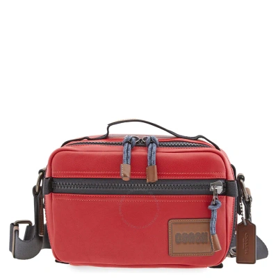 Coach Restored Pacer Top Handle Crossbody With  Patch In Black Copper/cardinal