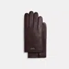 Coach Men's Leather Tech Gloves In Brown