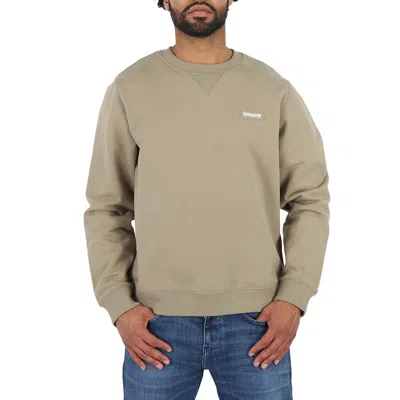 Coach Men's Olive Cotton Essential Crewneck Sweatshirt In Green