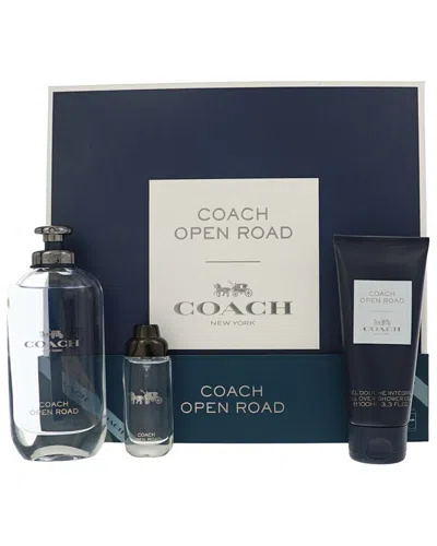 Coach Men's Open Road Edt Spray 3pc Gift Set In Black
