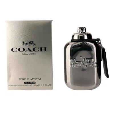 Coach Men's Pure Platinum Parfum 3.3 oz Fragrances 3386460171083 In Transparent