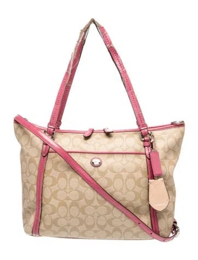 Pre-owned Coach Messenger Bag In Neutral