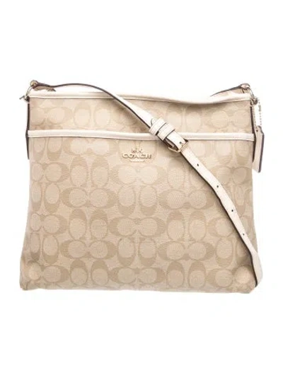 Pre-owned Coach Messenger Bag In Neutrals