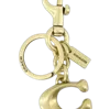 Coach Solid C Logo-plaque Keyring In Gold