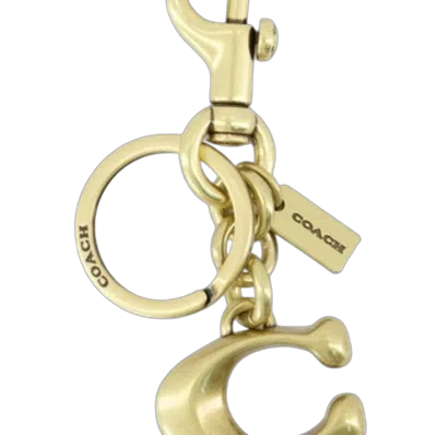 Coach Metal Keychain Charm In Gold