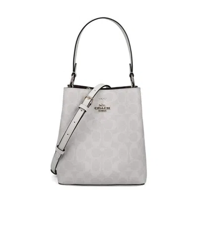 Coach Metal Logo Small Handbag In Gray