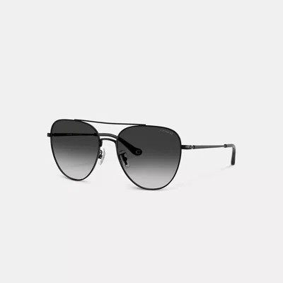 Coach Metal Pilot Sunglasses In Black