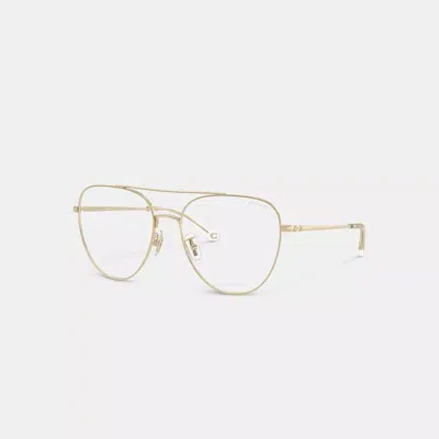Coach Metal Pilot Sunglasses In Transparent