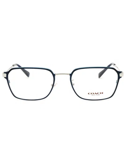 Coach Metal Rectangular Men's Eyeglasses - Modern Style In Blue