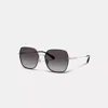 Coach Metal Thin Square Sunglasses In Silver/grey Gradient
