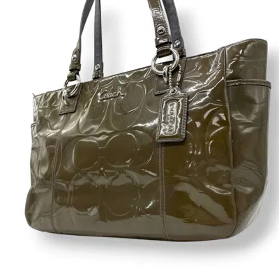 Pre-owned Coach Metallic Patent Leather Shoulder Bag Tote Bag () In Multi