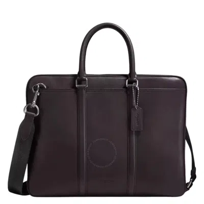 Coach Metropolitan Slim Leather Briefcase In Black