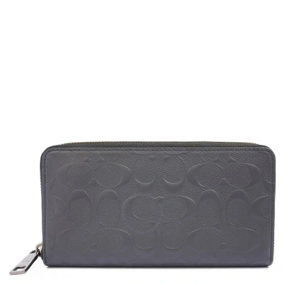Coach Midnight  Accordion Wallet In Signature Leather In Black