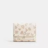 Coach Mila Small Flap Wallet With Floral Print In Silver/chalk Multi