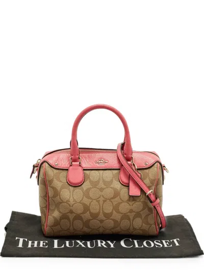 Pre-owned Coach Mini Bennett Canvas Tote Bag In Neutral