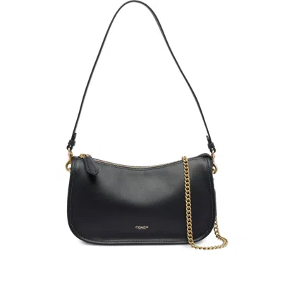 Coach Mini Calf Leather Shoulder Bag In Black