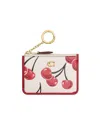 Coach Mini Cherry Print Slim Id Card Holder In Pink
