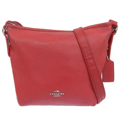 Coach Mini Duffle Pebbled Leather Shoulder Bag In Red