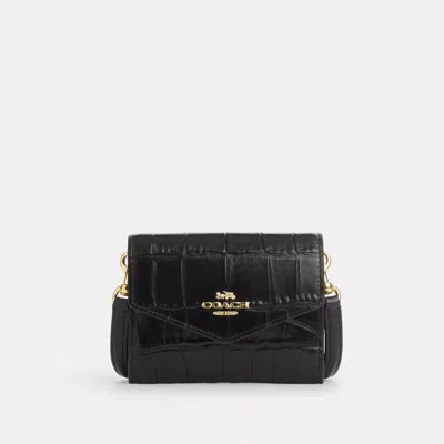 Coach Mini Envelope Wallet With Strap In Black